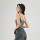 NOME suspender vest for women with slim body and beautiful back and chest pads, one-piece inner and outer strap top, gray M