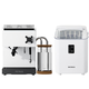 柏翠咖啡机家用意式半自动浓缩商用办公室小型一体机奶泡双锅炉PE3888pro 元旦礼物 太空白-制冰机套装