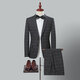SHANSHAN light luxury brand men's suit gray plaid slim fit fashionable wedding business casual suit for men dark gray XL 175