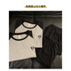 
Langsha couple summer thin pure cotton short sleeve shorts home clothes black and gray two-piece set for men and women 695 [single set price] M women