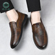 
Woodpecker leather shoes men's hollow hole shoes dad shoes summer soft sole breathable lazy bean shoes mesh eyelid shoes non-slip 6999 black 42