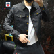 
AEMAPE Jacket Men's 2025 Spring and Autumn New High-Quality Printed Lapel Middle-aged and Young Fashion Slim and Handsome Jacket Trend Black 1047 5XL 195-210Jin [Jin equals 0.5 kg]