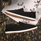 Lao Meihua classic scarf style old Beijing cloth shoes men's breathable thousand layer sole slip-on lazy shoes black 44