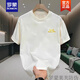 
ROMON (ROMON) national trend short-sleeved T-shirt for men's summer pure cotton half-sleeved T-shirt loose large size trendy versatile round neck base top black [front left and back large picture K838 SAYHI palm S recommended 90-100 Jin [Jin equals 0.5 kg]