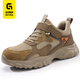 GUYISA labor protection shoes men's steel head anti-smash, anti-puncture, wear-resistant, anti-making, comfortable soft sole safety shoes construction site work function shoes 01 [Super light and comfortable] Velcro 40