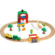 Leku wooden building blocks train track set magnetic locomotive 3-5-7 years old boy building blocks children's toys Small tracks in mining area construction site Official standard