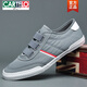 
CARTELO CARTELO Spring and Autumn Men's versatile white shoes 2025 new Korean version of white casual canvas shoes men one foot pedal shoes men SS9272 black and white 38