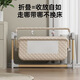 ZUHITON newborn baby electric cradle bed foldable baby multi-functional electric sleep rocking bed 0-2 years old available with white grid + mattress + mosquito net