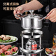 Wangjiajiang 304 stainless steel single-person small hot pot, commercial light luxury club pot, one person, one pot, inflatable rotating small hot pot, glass lid, natural color small stove core set 16cm