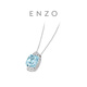 Chow Tai Fook ENZO 18K gold fresh blue sugar cube aquamarine diamond necklace EZV9023 birthday gift 40cm