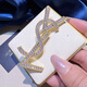 WOUG design Y letter brooch 2024 new trendy women's exquisite corsage brooch coat hair gold + gift box