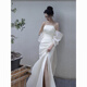 
Indulgent light wedding dress niche new style bride outfit wedding welcome tiara simple tube top evening dress temperament tube top XS