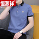 恒源祥夏季男装polo衫潮流翻领男士短袖Tt恤高端有带领商务休闲青年上衣 纯全IQY686黑色 L 120-135斤