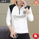 Jeep Spirit Semi-Zipper Semi-Zipper Swein Swein Fashion Marca de moda estadounidense Loose Camiseta Camiseta de manga larga Hands Heland Men's Handsome Base Base 9893 White XL (alrededor de 140 ~ 155 Jin [Jin equivale a 0.5 kg] se puede usar)