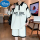 Disney (Disney) T-shirt à manches courtes de 12-15 ans Vêtements de garçons de 12-15 ans 13 élèves de lycée Polo Polo 14 Costume d'été pour enfants 6629 noir (short à manches + shorts) Assurance qualité 170 m 90-110jin [Jin est égal à 0,5 kg]