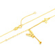 Junbu Butterfly Yellow 18K Gold Necklace for Women AU750 Pendant Clavicle Chain Set Chain New Year Gift for Girlfriend K Yellow Chain Length Approximately 42+3cm (Approx. 1.29g)