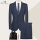 Angel Bird Business Suit Men's Four Seasons Middle-aged Men's Wedding Dress Wool Suit Men's Jacket 996 Gray XXS 165/84
