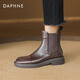 Daphne Chelsea short boots for women in autumn and winter genuine leather brown thin boots new British style Martin boots for women brown single 36