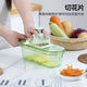 LZJV vegetable cutting artifact potato shred grater grater slicer home kitchen multi-functional thick shredded radish and cucumber transparent green 3 types of 304 blades hand protection artifact