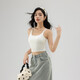 NOME suspender vest for women with slim body and beautiful back and chest pads, one-piece inner and outer strap top, gray M
