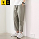 Playboy (PLAYBOY) Men's Clipper Pants 2025 New Spring and Autumn Workwear Straight Loose Hammer Shaped Pure Cotton Casual Pants Men's Trendy and Versatile 9904 Military Green [Pure Cotton High Quality] M