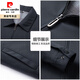 皮尔卡丹（pierre cardin）中年男士行政外套翻领春秋款商务休闲中年爸爸夹克通勤色上衣 黑色N9712 170/M 均码