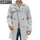 Jeep Spirit Jeep Trench Coat Herren Frühling und Herbst 2025 Neue Männerkleidung Europäischer und amerikanischer Langhülle Lampe Slim Double Breasted Casual Clothing Black L.