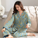 Yalu Pyjamas für Frauen im Frühjahr und Herbst 2025 Neues reines Baumwollpyjamas für Frauen im Sommer Revers Home Clothing Set große Größe für Außenabschlüsse Nsalm-QZ9227 M [Empfohlen 80-100jin [Jin gleich 0,5 kg]]]