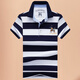 Master Polo Polo de manga corto a rayas Polo Summer Summer de la camiseta del delgada Paul Marca oficial de lujo Casual Comercio de mediana edad 3882 Naranja Stripes 2XL