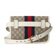 Gucci (GUCCI) women's waist bag, men and women's universal double G metal logo waist bag couple's style gift for girlfriend Beige/white 674081 96IWT 9794
