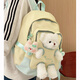 
Curious cat cute little bear schoolbag female junior high school student plush cartoon doll large capacity backpack elementary school student backpack blue pink [with big bear doll + candy rabbit]