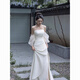 
Indulgent light wedding dress niche new style bride outfit wedding welcome tiara simple tube top evening dress temperament tube top XS