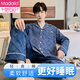 
Modal men's pure cotton pajamas spring and autumn style 2025 new autumn and winter long-sleeved teenager boys' outdoor home clothing suit LMK: 12202 khaki texture 2XL (180)