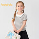 Balabala children's clothing baby short-sleeved girls T-shirt children's tops 2025 summer clothing with embroidery inside the shoulder 208225117016
