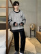 Pyjamas pour hommes et flanelle d'hiver pour hommes épaissis des étudiants de dessin animé rond chaud parmi les jeunes vêtements pour hommes en vrac wyex3890 2xl (recommandé 135-155jin [Jin est égal à 0,5 kg]) toute taille