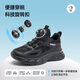 SNOOPY Snoopy Children's Shoes Children's Sports Shoes Summer Boys Single Net Little White Shoes Girls Breathable Running Shoes 3821 Black 32