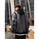 Yiran presents jacket men's autumn and winter high street fashion handsome hunting suit fake two-piece design baseball uniform hooded casual jacket for men black XL recommended 120-140Jin Jin equals 0.5 kg