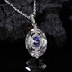 Pop S925 sterling silver natural tanzanite white crystal colored treasure necklace women's niche design light luxury pendant temperament chain necklace