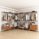
Nordic iron walk-in clothes rack floor bedroom wardrobe loft metal cloakroom storage rack open wardrobe combination 7170*50*220cm high