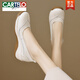 CARTELO crocodile genuine leather soft-soled casual shoes for women 2025 spring and autumn new thick-soled mother's shoes shallow wedge heels casual and versatile off-white 36