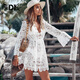 DK bikini blouse jacket hot spring swimsuit outside with lace beach swimsuit shawl for women XL