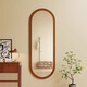 Miroir de vinaigrette médiévale Rngig Miroir à corps complet Miroir mural Maison spéciale Miroir mural de forme spéciale pour les filles Miroir ajusté mural de chambre à coucher [Couleur de noix] 150 * 50 [compensation de rupture]