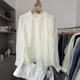 
Yuanpeng Tubuyu 6187 French design bow shirt for women 2025 spring new niche loose versatile shirt off white M