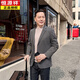 Hengyuanxiang (HYX) Houndstooth casual suit middle-aged and elderly 2025 spring thin business middle-aged men single-piece suit daddy coat Shangge gray M 170