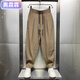 Aojunlin Sommer neuer Stil Dünne, atmungsaktiven, hängenden lässigen Hose für Männer für leichte lose Plissee Harem Hosen für Männer Khaki m -120jin [Jin entspricht 0,5 kg]