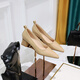 
Woodpecker 12352 Korean style fashionable simple thick heel versatile mid-heel shoes shallow mouth pointed toe professional OL office worker women's shoes off white 35