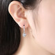 Guanpu Pavilion Fat Donglai's same style pt950 platinum earrings for women Moissanite Rubik's Cube ear buckle style simple long earrings platinum platinum Rubik's Cube earrings