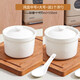 Jingdezhen (jdz) ceramic stew pot, water-proof stew pot, steamed vegetable, egg custard soup pot, stew pot with lid, special steamed egg bowl, small crock pot for soup, thickened stew pot, medium + large size, free 1 soup spoon