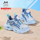 Babudou Kinderschuhe für Jungen Sommer atmungsaktiven Mesh Schuhen weicher Einzelkinder Sportschuhe 103552008 flacher Mond/Cyanlan 34