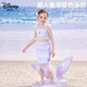 Disney Children's Swimsuit Mermaid Children's Sunscreen Hot Spring Class A Swimwear D35048 Gradient Mermaid Three-piece Set 100